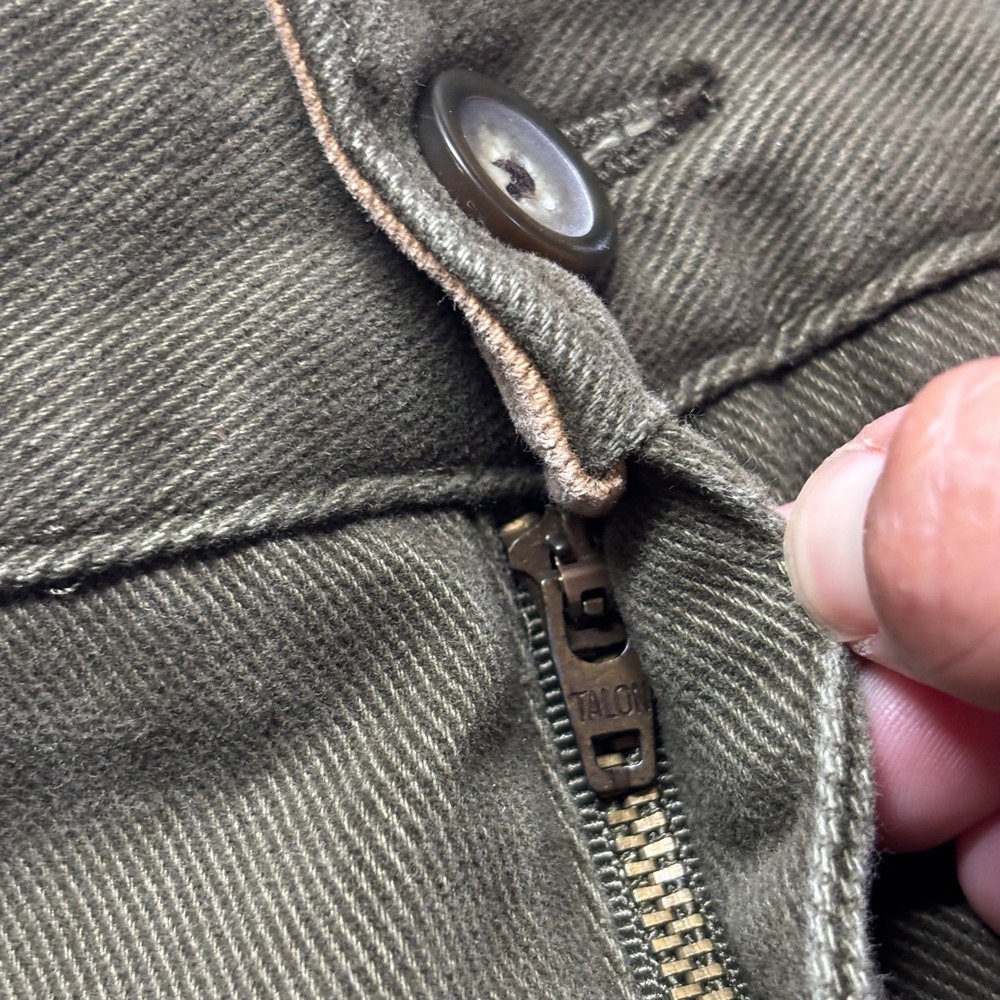 VTG St. John's Bay Chino Pants Mens 34x29 Relaxed Fit Talon Zipper Green Cotton - Picture 5 of 8